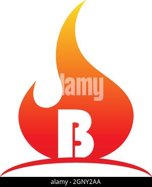 The letter logo concept was in flames illustration Stock Vector