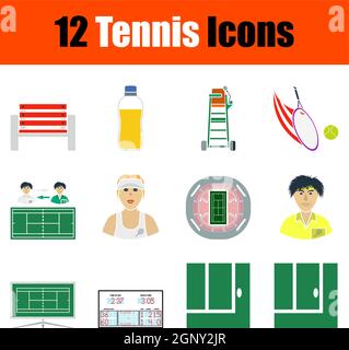 Tennis Icon Set Stock Vector