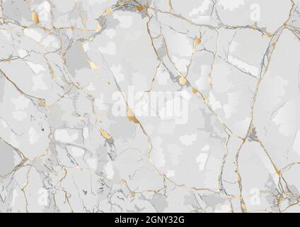 Marble Background with Golden Texture Stock Vector