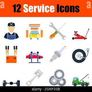 Service Icon Set Stock Vector