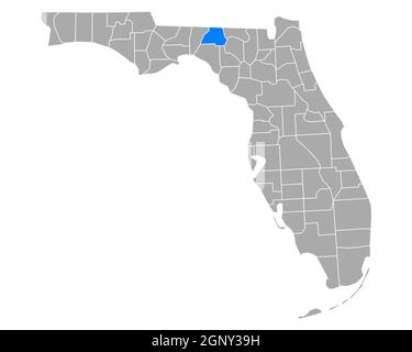 Map of Madison in Florida Stock Photo