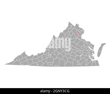 Map of Manassas in Virginia Stock Photo