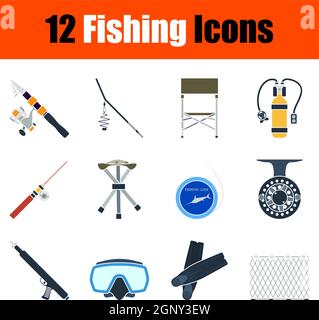 Fishing Icon Set Stock Vector