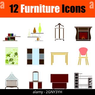 Furniture Icon Set Stock Vector