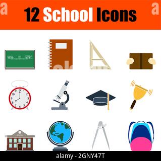 School Icon Set Stock Vector