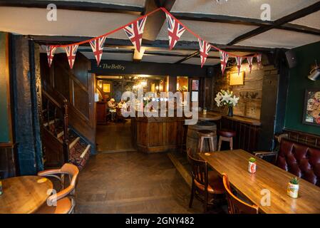 The interior of the Bell Inn a pub in central Nottingham Stock Photo