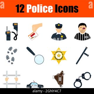 Police Icon Set Stock Vector