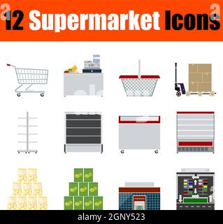 Supermarket Icon Set Stock Vector