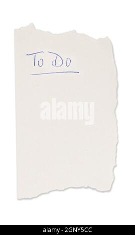 To Do List on Sticky Note Isolated on White Background. Stock Photo