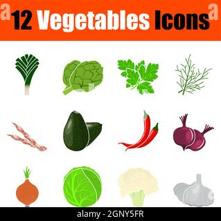 Vegetables Icon Set Stock Vector