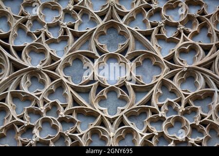 Rose window on St. Stephen’s Cathedral in Vienna, Austria Stock Photo