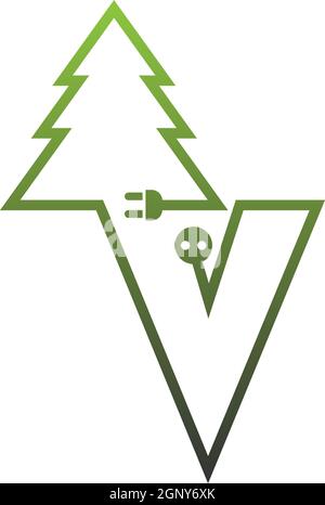 Letter tree Logo, Concept Letter + icon tree vector Stock Vector