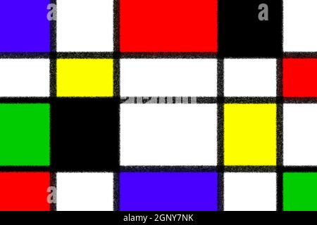 Colorful rectangles in Mondrian style Stock Photo