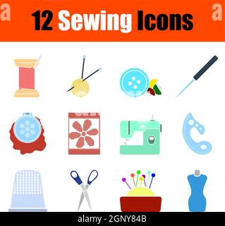 Sewing Icon Set Stock Vector