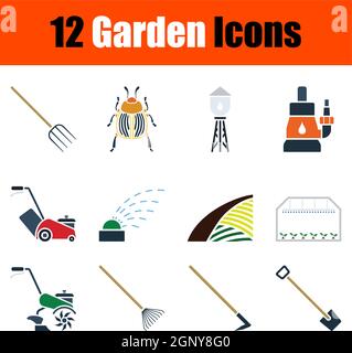 Garden Icon Set Stock Vector