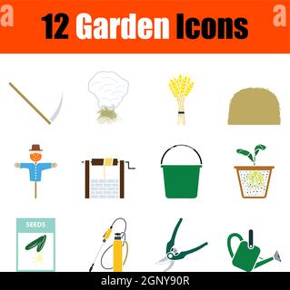 Garden Icon Set Stock Vector