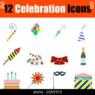 Celebration Icon Set Stock Vector