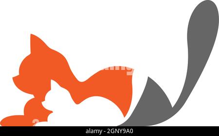 Cat  icon logo design illustration vector Stock Vector