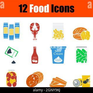 Food Icon Set Stock Vector