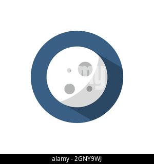 Moon phase. Full moon. Flat icon on a circle. Weather vector illustration Stock Vector
