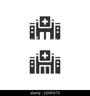 Hospital building black vector icon Stock Vector