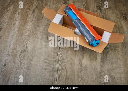 Toner cartridge for color laser printer Stock Photo