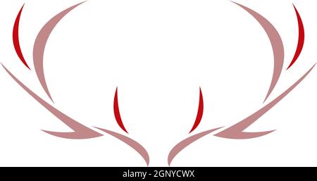 Deer antler logo icon illustration design vector Stock Vector