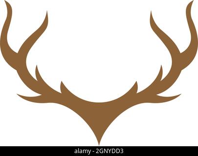 Deer antler logo icon illustration design vector Stock Vector