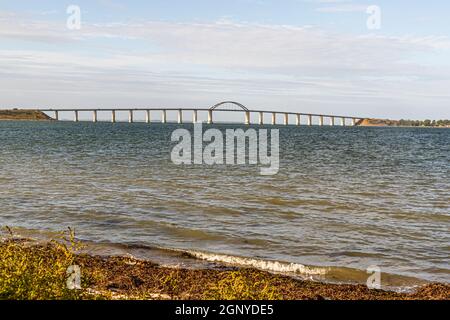 Langeland Bridge, which connects Langeland with the small island of Siø and via the next island Täsinge with the island of Funen (Fyn). Langeland, Denmark Stock Photo