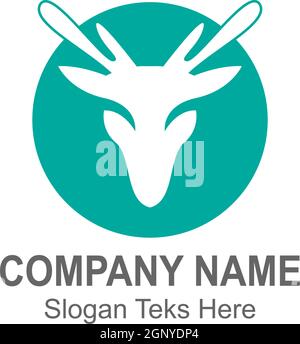Deer logo icon illustration design vector Stock Vector