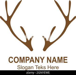 Deer antler logo icon illustration design vector Stock Vector