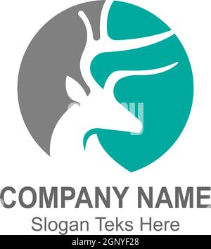 Deer logo icon illustration design vector Stock Vector