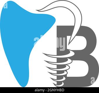 Letter B logo icon with dental design illustration Stock Vector