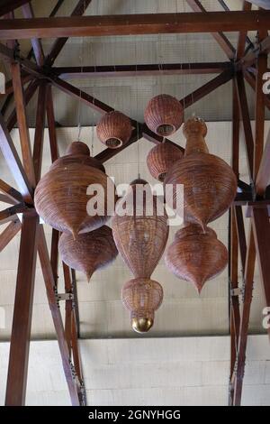 The chandeliers in the Ananta Spa and Resorts Hotel in Pushkar, Rajasthan, India Stock Photo