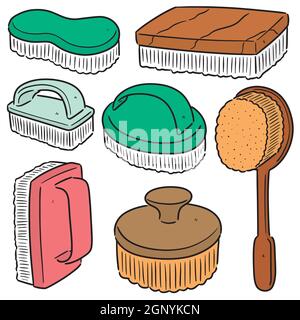 vector set of cleaning brush Stock Vector