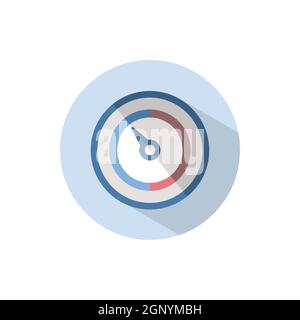 Barometer. Flat icon on a circle. Weather vector illustration Stock Vector