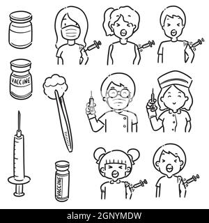 vector set of vaccine Stock Vector