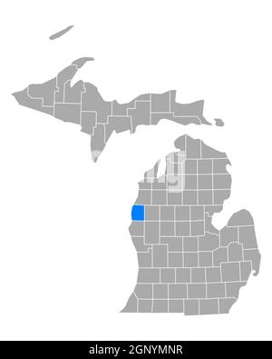 Map of Mason in Michigan Stock Photo