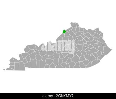 Map of Trimble in Kentucky Stock Photo