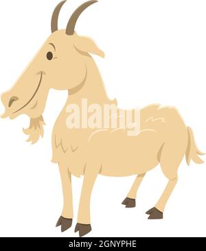 funny cartoon goat farm animal character Stock Vector