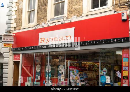 Exterior of Ryman store in norwich city centre Stock Photo