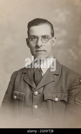 Corporal Frederick Webb, Royal Air Force. Portrait taken during WW2. Archive. Old sepia photograph. Stock Photo