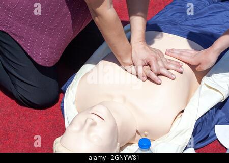 CPR first aid training concept Stock Photo