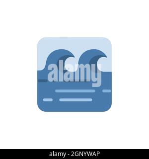 Waves on the sea. Flat icon. Isolated weather vector illustration Stock Vector
