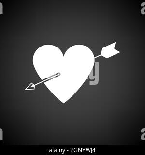 Pierced Heart By Arrow Icon Stock Vector