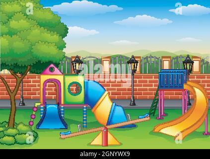 Playground in the park Stock Vector
