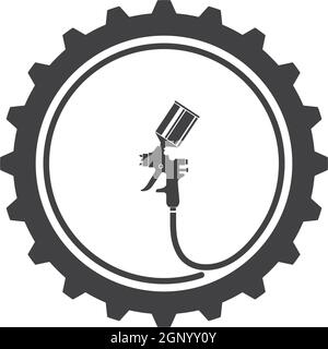 spraygun gear  vector icon illustration design Stock Vector