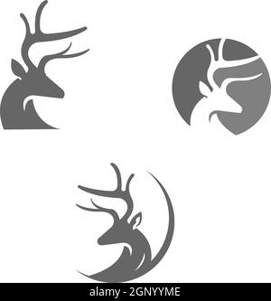 Deer logo icon illustration design vector Stock Vector