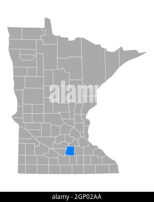 Map of Le Sueur in Minnesota Stock Photo