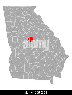 Map of Jones in Georgia Stock Photo